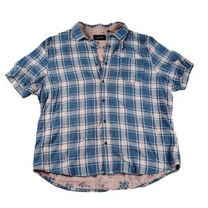 Jeremiah Premium Men's Plaid Short‎ Sleeve Snap Shirt XL Contrast Print